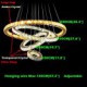 Modern LED Crystal Pendant Lights Ceiling Chandeliers Lamp with 4 Rings Large Ring Amber Crystal and Other Clear Crystal