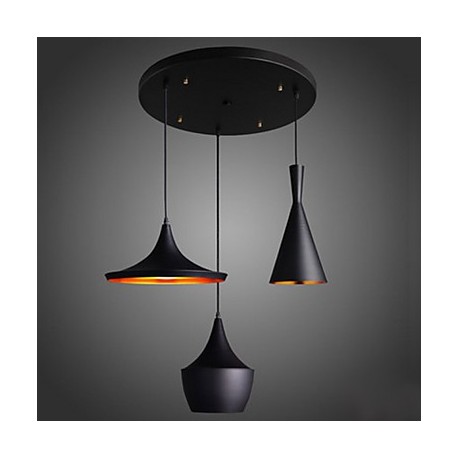 60W Streamlined Pendant Light in Black