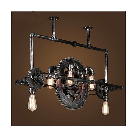 Iron Pipe Chandelier Industrial Wind gear Hanging Lamp