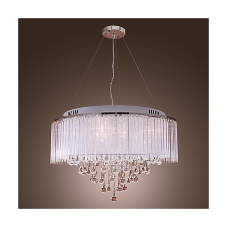 Max 20W Modern/Contemporary / Drum Crystal Electroplated Pendant Lights Living Room / Bedroom / Dining Room