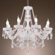 Chandelier White Crystal Modern Living 8 Lights