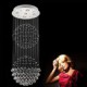 LED Pendant Light Modern Crystal Chandelier 5 Lights Silver Canpoy Clear Crystal Globe Ceiling Lamps Fixtures H130CM