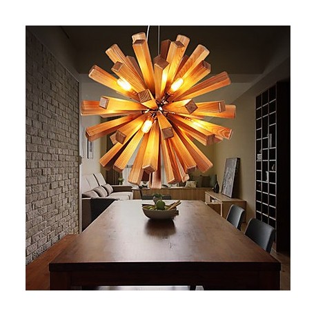 Pendant Lights LED / Bulb Included Country Living Room / Bedroom / Dining Room / Study Room/Office Wood/Bamboo