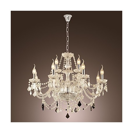 Max 40W Rustic/Lodge Crystal Electroplated Glass Chandeliers Living Room / Dining Room