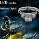 LED Crystal Chandelier Lights Modern Lighting Three Rings D305070 K9 Large Crystal Hotel Ceiling Light Fixtures