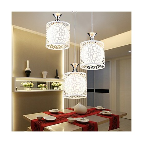 40*40CM Contemporary And Contracted Restaurant Three Creative Crystal Droplight, Wrought Iron Lamp LED