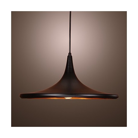 Comtemporary Aluminum Pendant Light with Black Shade