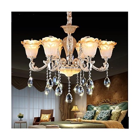 European Style Retro Crystal Pendant lamp American Village living Room lamp