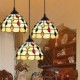 E27 220V 20*14CM 5-10㎡European Rural Creative Arts Stained Glass Chandelier Restoring Ancient Ways Lamp Led Light