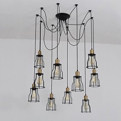 Vintage Edison Multiple Ajustable DIY Ceiling Lamp Light Pendant Lighting Chandelier Modern Chic Industrial Dining