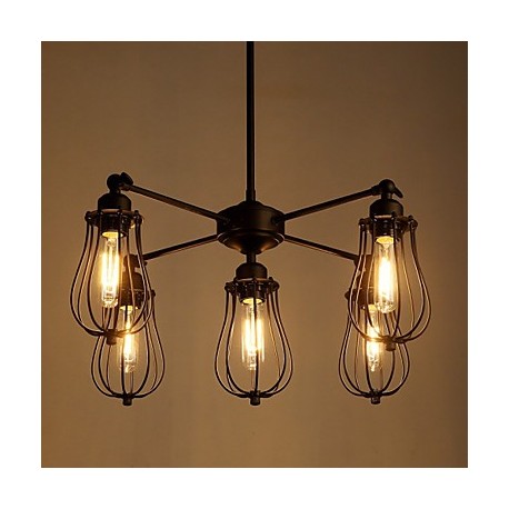 Pendant Lights Traditional/Classic / Rustic/Lodge / Retro Bedroom / Study Room/Office Metal 5 Lights