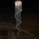 Modern Crystal LED Pendant Light Chandeliers Lighting Lamps Fixtures with Single Spiral D70CM H250CM CE FCC UL