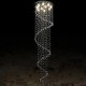 Modern Crystal LED Pendant Light Chandeliers Lighting Lamps Fixtures with Single Spiral D70CM H250CM CE FCC UL