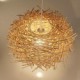 30CM Modern Rural Cany Art Woven Rattan Restaurant Single Head Droplight Lamp LED