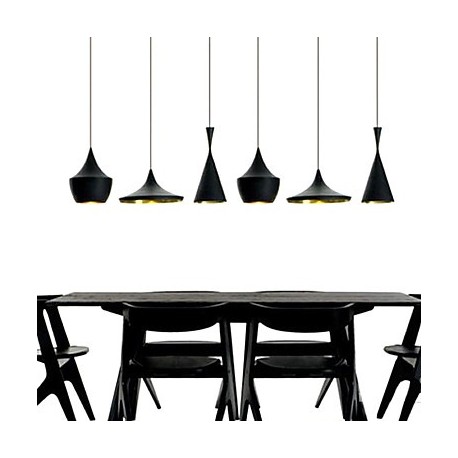 Max 60W Mini Style Painting Metal Pendant Lights Bedroom / Dining Room