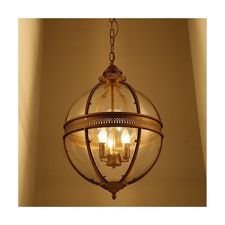 Iron Bronze Chandelier Lamp Glass A