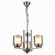 Iron Electroplated Chandelier with Glass Shade Classic Candle Lighting Lamp 3 Heads