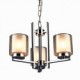 Iron Electroplated Chandelier with Glass Shade Classic Candle Lighting Lamp 3 Heads