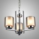 Iron Electroplated Chandelier with Glass Shade Classic Candle Lighting Lamp 3 Heads