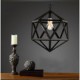 Retro industrial restaurant bar hotel lamp droplight hexahedron artistic originality, wrought iron Pendant Lights