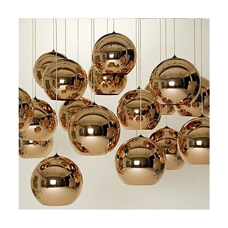 E27 220V15*15CM 5-10㎡Creative Simple Glass Nordic Retro Electroplating Ball Pendant Lamp Led Light