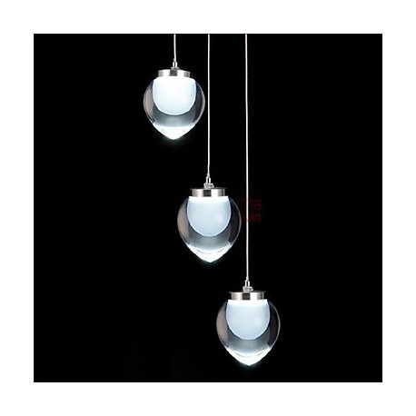 3W Modern/Contemporary LED Chrome Metal Pendant Lights Living Room / Bedroom / Dining Room / Kitchen / Study Room/Office / Kids 