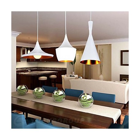 Max 60W Mini Style Painting Metal Pendant Lights Bedroom / Dining Room