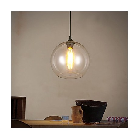 E27 220V 20*18CM 10-20㎡Creative Nordic Contracted Rural Glass Ball Single Head Droplight Light Led