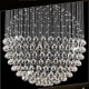 LED Pendant Light Modern Crystal Chandelier 12 Lights Silver Canpoy Clear Crystal Globe Ceiling Lamps Fixtures H210CM