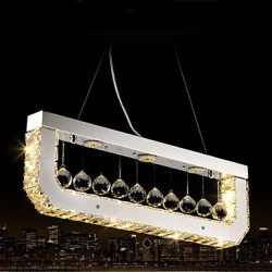 Crystal Chandelier Led Droplight Of Rectangular Bar Yellow Light