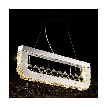 Crystal Chandelier Led Droplight Of Rectangular Bar Yellow Light