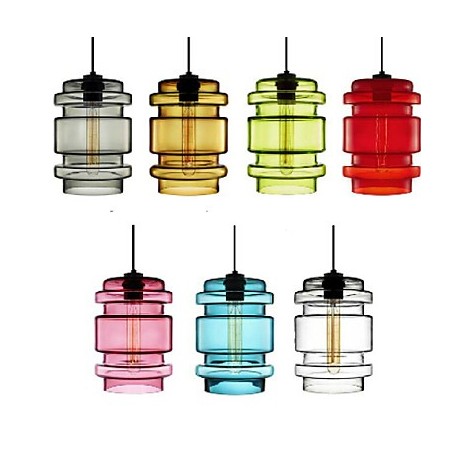 E27 17*24CM Line 1M Candy Color Single Head Art Glass Chandelier Led