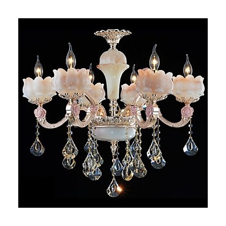 European Style Zinc Alloy Crystal Pendant lamps And Natural Jade