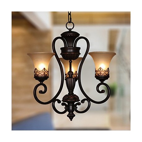 Max 60W Vintage / Country / Island Painting Metal Chandeliers / Flush Mount Living Room / Bedroom / Dining Room / Kids Room / Ha