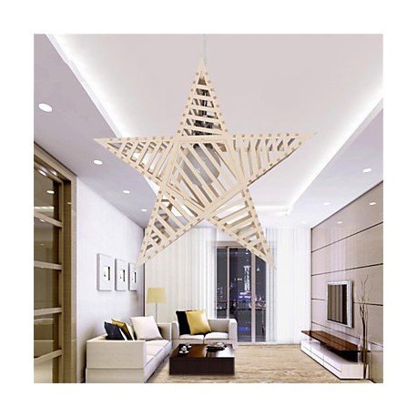 12W Vintage LED Five-pointed Star Wood Chandeliers Living Room / Bedroom / Dining Room / Study Room/Office / Hallway