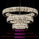 LED Pendant Light Modern Lighting Warm White Three Rings D204060 Transparent K9 Large Crystal Hotel Ceiling Lights