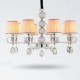 Fabric Chandelier 8 Light High-Grade Lamp White Jade Silver Ring