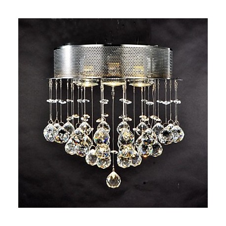 MAX 50W Traditional/Classic Crystal Chrome Metal Flush Mount Living Room / Bedroom / Dining Room / Study Room/Office / Hallway