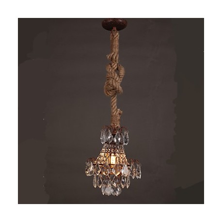 Retro Restaurant lounge Bar Hemp Industrial Wind Imitation Crystal Chandelier B