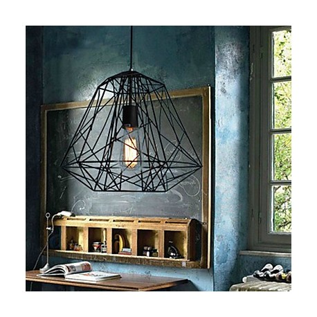 Max 60W Vintage / Retro Bulb Included Painting Metal Pendant Lights Living Room / Bedroom / Dining Room / Entry / Hallway / Gara