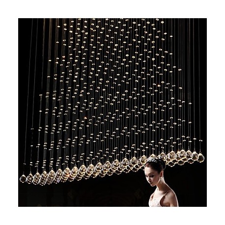 K9 LED Crystal Pendant Light Hanging Wire Chandeliers Lighting Ceiling Lamps For Indoor H80CM CE FCC UL