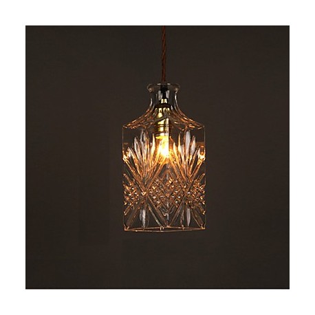 E27 220V 25*9.5CM 10-15㎡Romantic Bottle Creative Carved Art Glass Chandelier Light Led