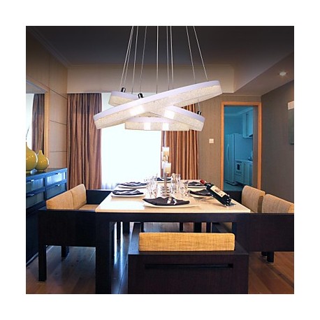 LED Crystal Pendant Light, Modern Lamp Three Rings