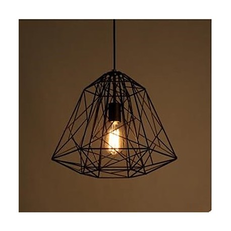 Retro Restaurant Bar Little Sitting Room Balcony Wrought Iron Diamond Pendant Lamp