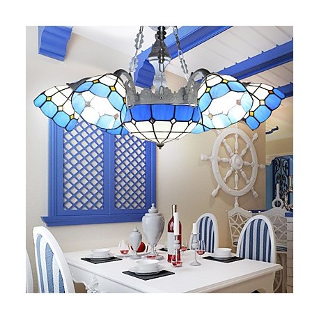 BOXIMIYA The Mediterranean Sea, Rural Sitting Room Dining-Room Creative 6 + 1 Head Lamps And Lanterns