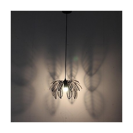 Simple Personality Retro Single Head Leaf Shaped Iron Chandelier