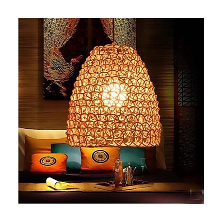  Retro Round Rattan Garden Balcony Lamp Shade Study