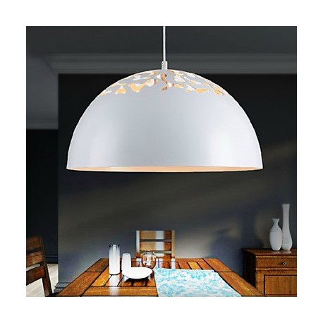 Vintage-Style Minimalist 1 Light Pendant with Carved Shade Study Room/Office, Dining Room, Bedroom Pendant Lights