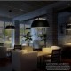 Vintage-Style Minimalist 1 Light Pendant with Carved Shade Study Room/Office, Dining Room, Bedroom Pendant Lights