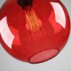 Modern Glass Pendant Light in Round Red Bubble Design